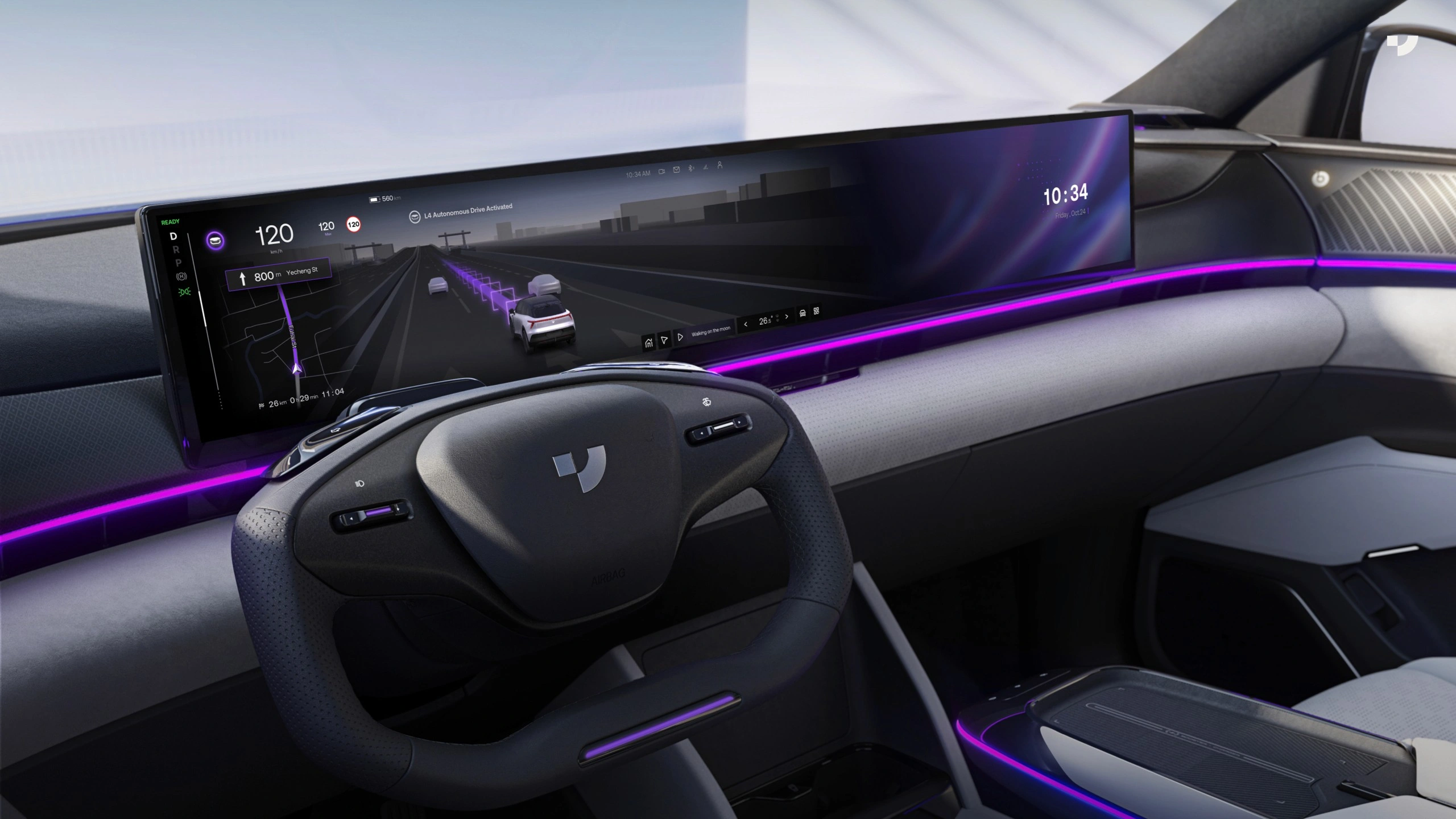 JIDU cockpit visual language in dark mode